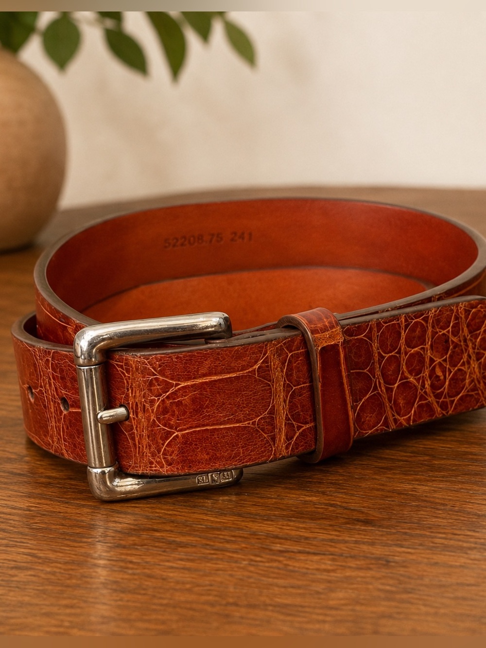 Authentic Vintage Ralph Lauren Genuine American Alligator belt made Italy Size S